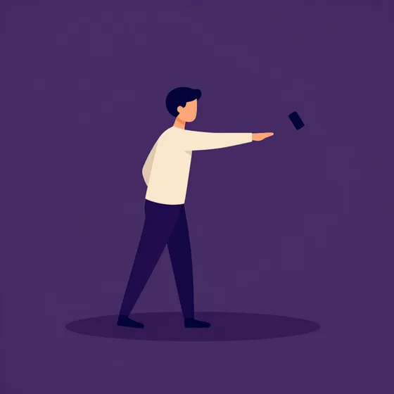 A person calmly holding a palm toward a phone