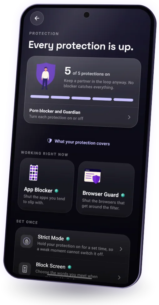 Protection screen on a phone